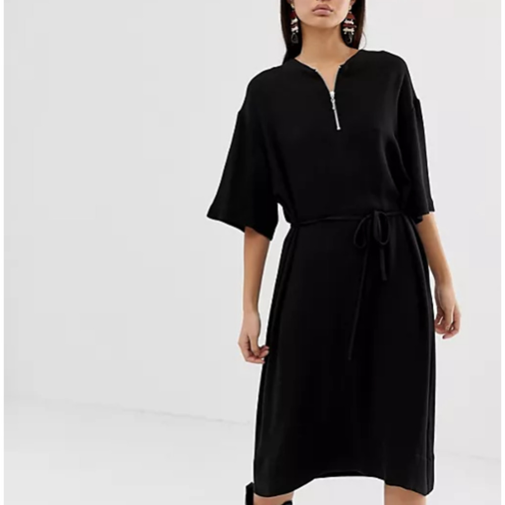 SOLD! WEEKDAY Oversized Tie Waist Smock Dress NWT - Picture 8 of 8
